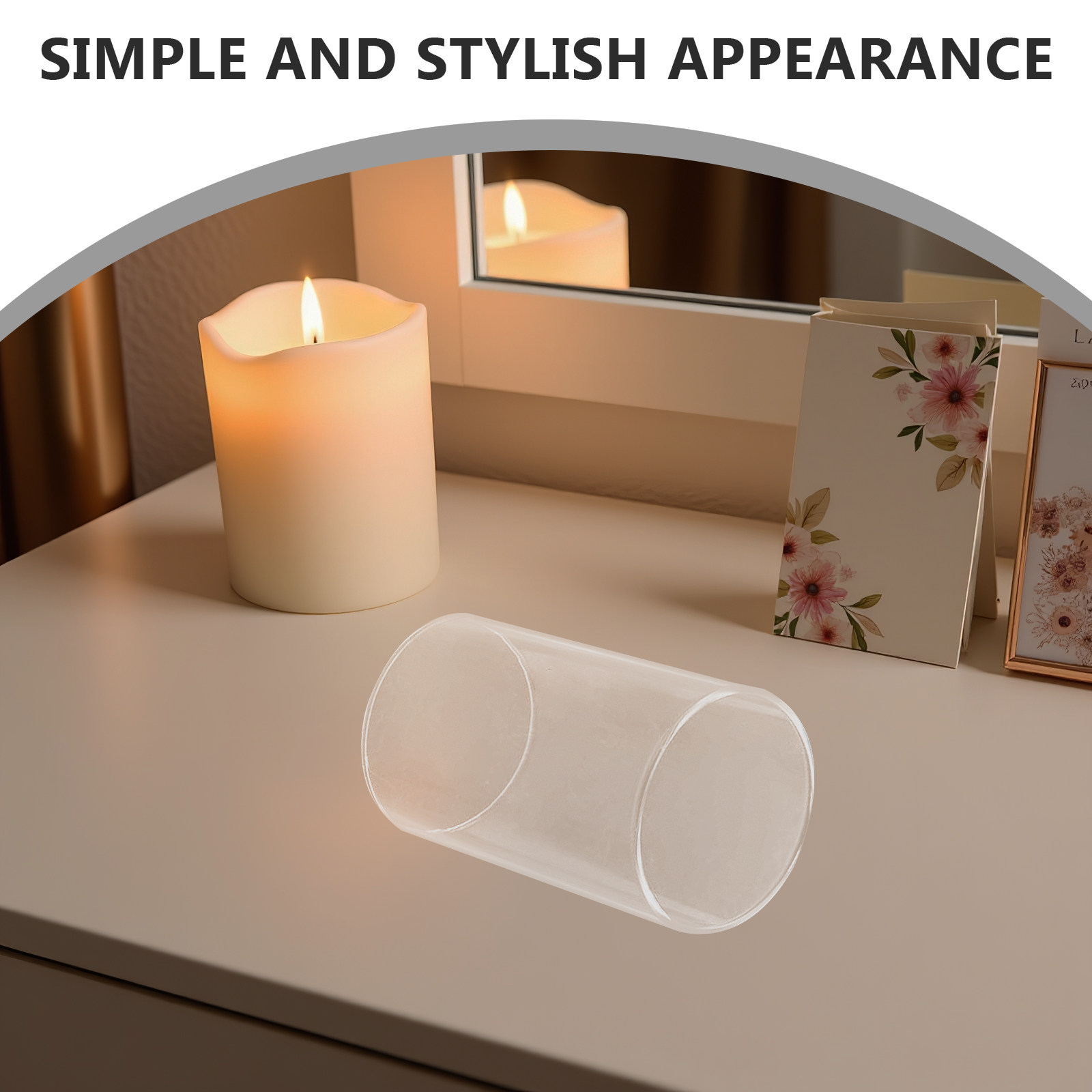 Candle Holder Decor - Стеклянный держатель для свечей, цилиндрический абажур,