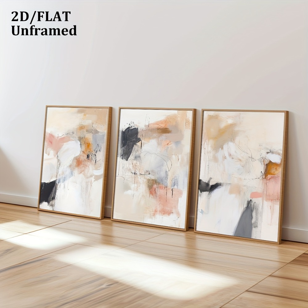 Набор из 3 безрамных картин: а – обзор и цена Abstract Canvas Set